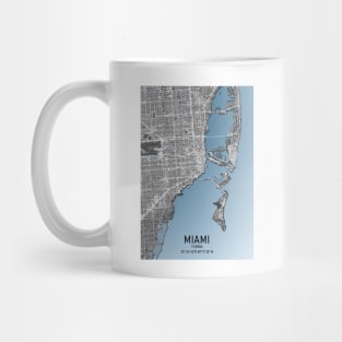 Miami City Map white and blue Mug